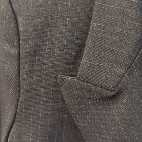 Zara Navy Pinstripe Double-Breasted Blazer - Picture 4 of 5